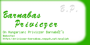 barnabas priviczer business card